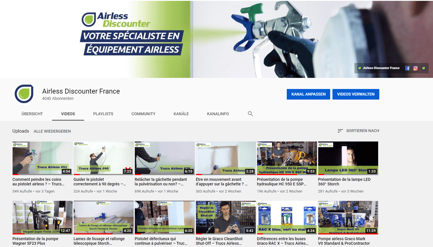 YouTube-AD Tous les services Airless Discounter